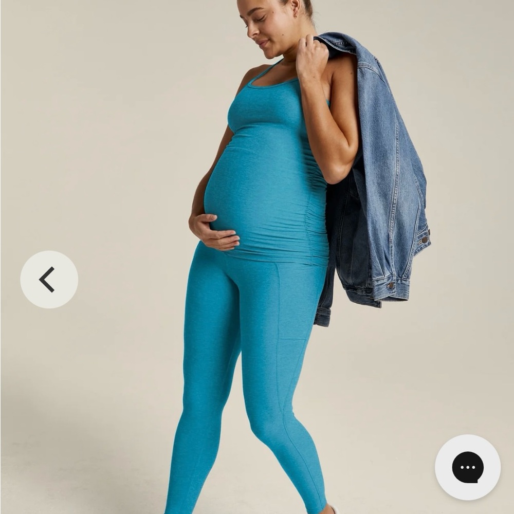 Beyond the Bump bright blue Racerback Tank and yoga pant set